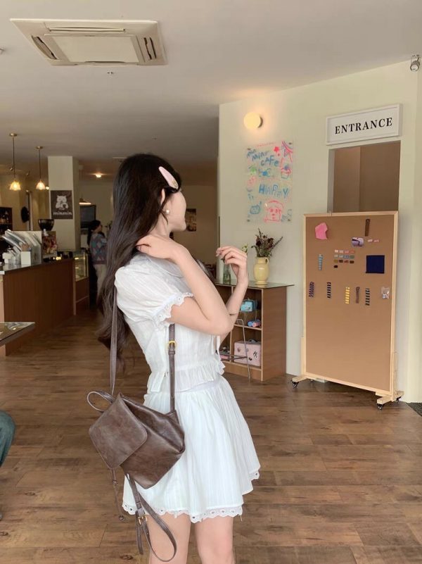 10009 白色甜美連衣裙減齡套裝