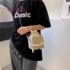 草編水桶包包小清新迷你手機包編織單肩斜挎包
